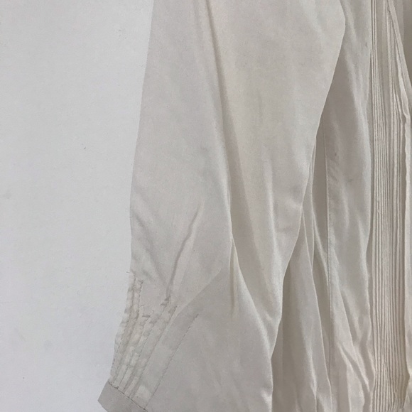 Sheer white Zara pintuck blouse - Picture 3 of 5